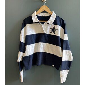 NWT '47 Women's Oversized S Dallas Cowboys Hall Rugby Long Sleeve Polo Shirt